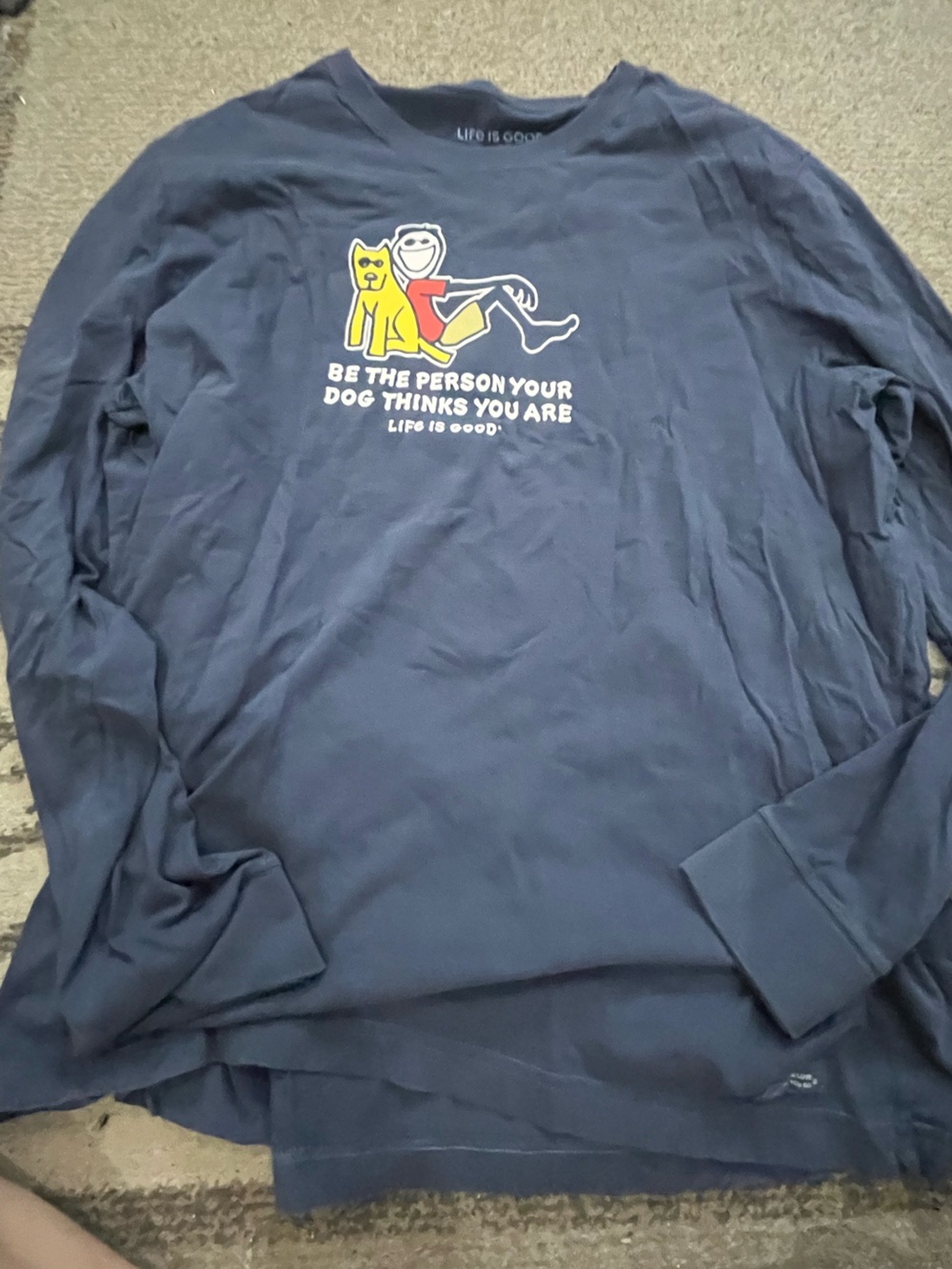 Long-Sleeve Navy Graphic men Tee - Positive Message